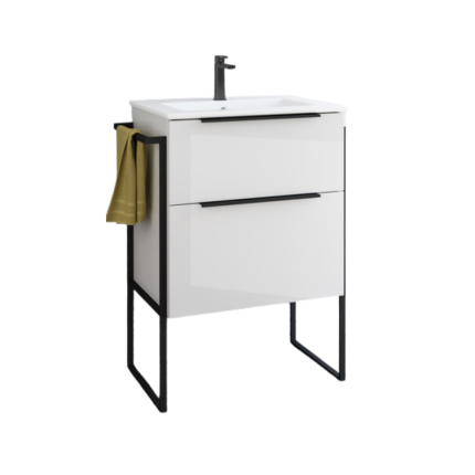 Galsaki 600 Wall Unit, Basin​ & Black Leg Pack