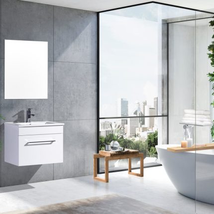 Alternative view of Siren 500 Gloss White Wall Unit & Basin