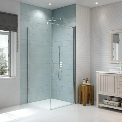 Merlyn 8 Series Frameless Pivot Shower Door With Side Panel