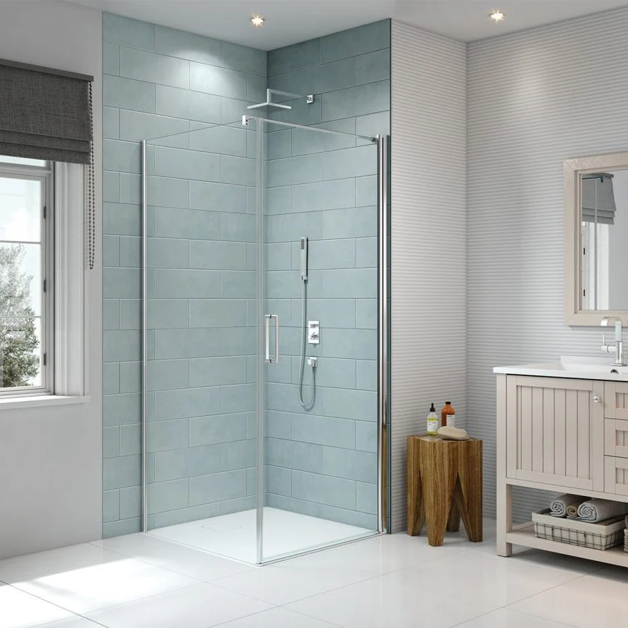 Merlyn 8 Series Frameless Pivot Shower Door With Side Panel