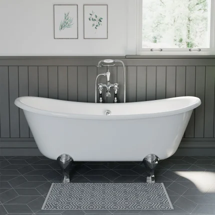 Alternative view of Burlington Bateau Freestanding Double-Ended Bath 1700mm Acrylic