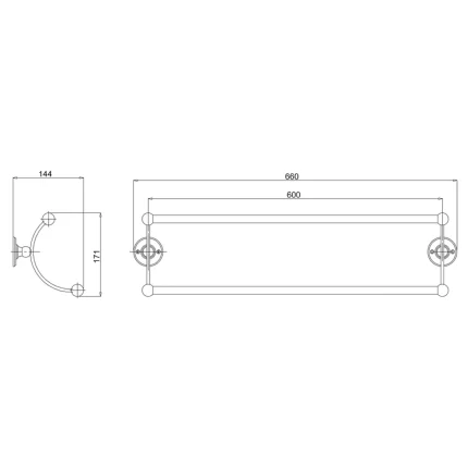 Alternative view of Burlington Double Towel Rail