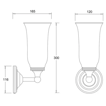 Alternative view of Burlington Round Light With Chrome Base and Vase Clear Glass Shade