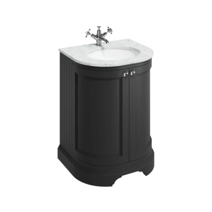 Burlington Freestanding Curved 650 Vanity Unit With Worktop and Integrated Bowl