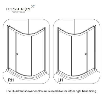 Alternative view of Crosswater Clear 6 Offset Quadrant Shower Door - Silver
