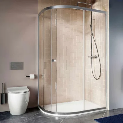 Crosswater Clear 6 Offset Quadrant Shower Door - Silver