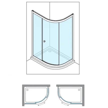 Alternative view of Crosswater Clear 6 Offset Quadrant Shower Door - Matt Black