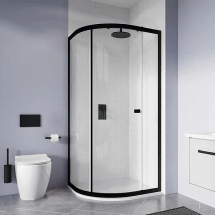 Crosswater Clear 6 Quadrant Shower Door - Matt Black