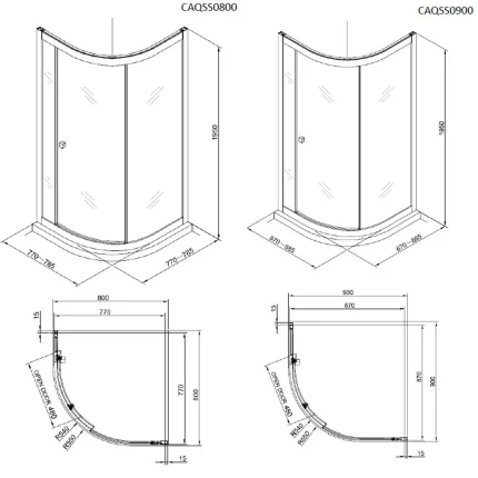 Alternative view of Crosswater Clear 6 Quadrant Shower Door - Silver
