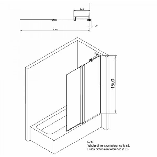 Crosswater Design 8 Double Panel Folding Pivot Shower Bath Screen - Image 5