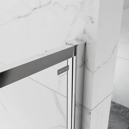 Alternative view of Merlyn 6 Series Sleek Offest Quadrant Sliding Shower Door - Chrome