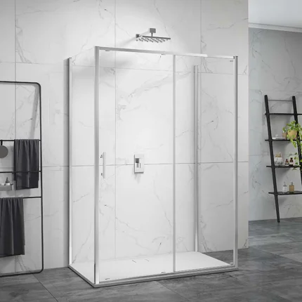 Merlyn 6 Series Sleek Sliding Shower Door With 2 Side Panels