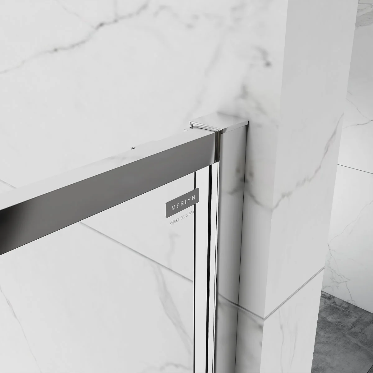 Merlyn 6 Series Sleek Sliding Shower Door and Side Panel - Chrome - Image 2