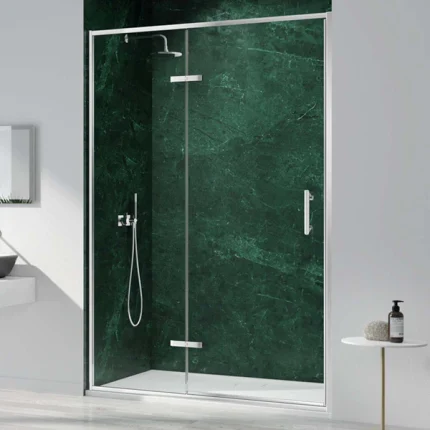 Merlyn 6 Series Sleek Hinged Shower Door With Inline Panel - Chrome