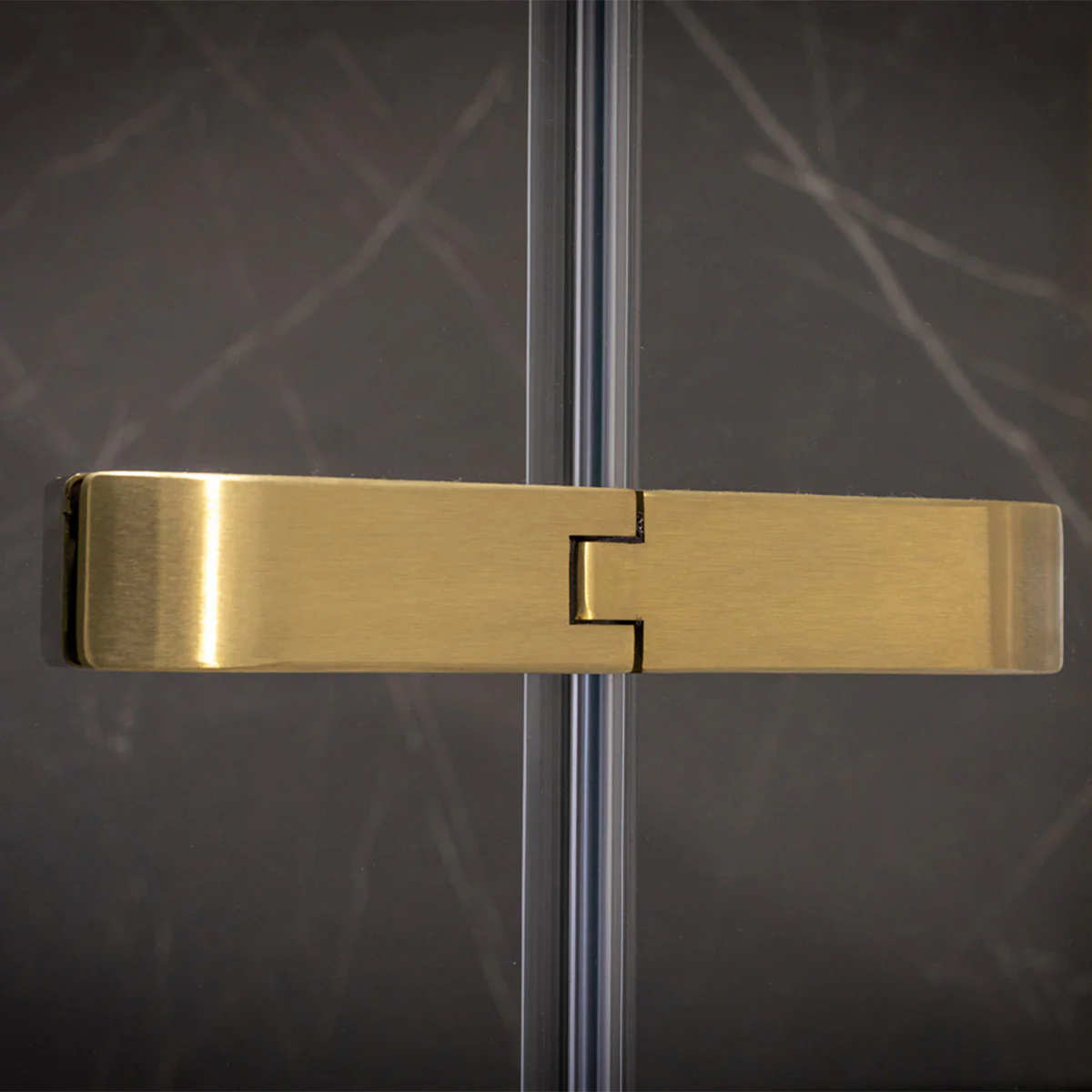Merlyn 6 Series Sleek Hinged Shower Door With Inline Panel - Brushed Brass - Image 4