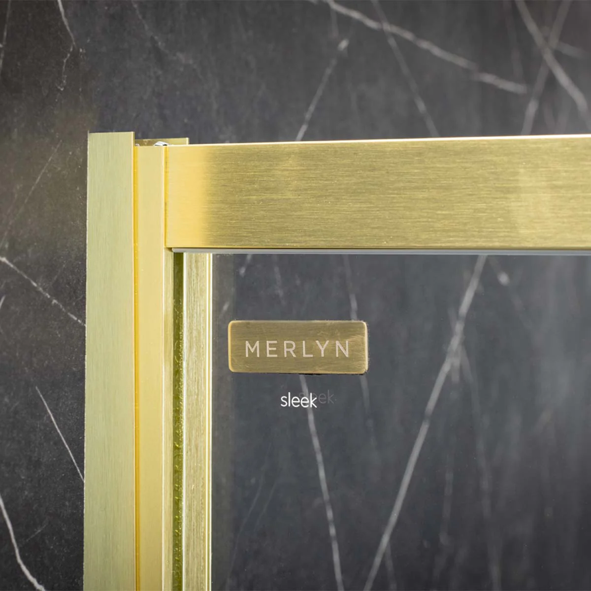 Merlyn 6 Series Sleek Sliding Shower Door - Brushed Brass - Image 6