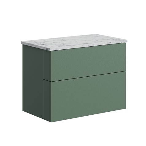 Avenue Two Drawer Vanity with Carrara Marble Worktop - Image 5