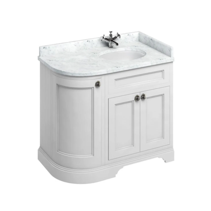 Burlington 1000 Freestanding Curved Corner Vanity Unit With Worktop and Basin