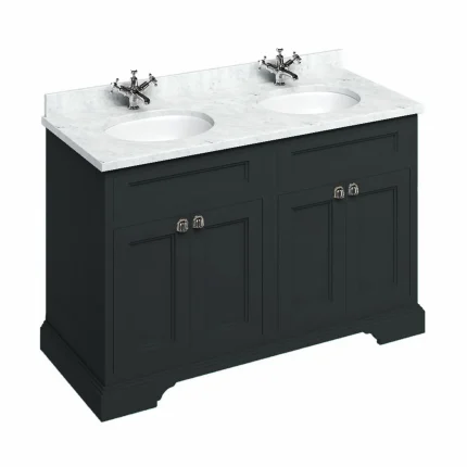 Alternative view of Burlington 1300 Freestanding 4-Door Vanity Unit With Worktop and Double Bowl