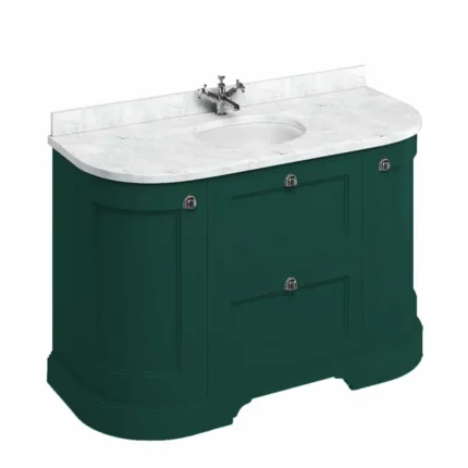 Alternative view of Burlington 1340 Freestanding 2 Drawer 2 Door Curved Vanity Unit With Worktop and Basin
