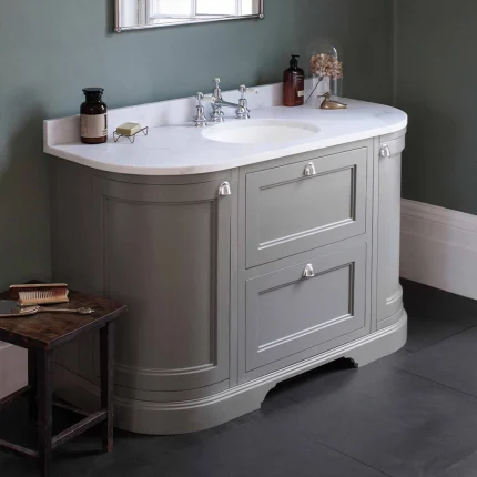 Alternative view of Burlington 1340 Freestanding 4-Door Curved Vanity Unit With Worktop and Basin