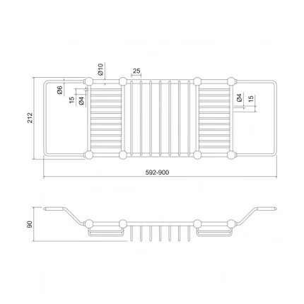 Alternative view of Burlington Extendable Bath Rack