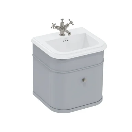Burlington Chalfont Wall Mounted Vanity Unit With Ceramic Washbasin - Classic Grey