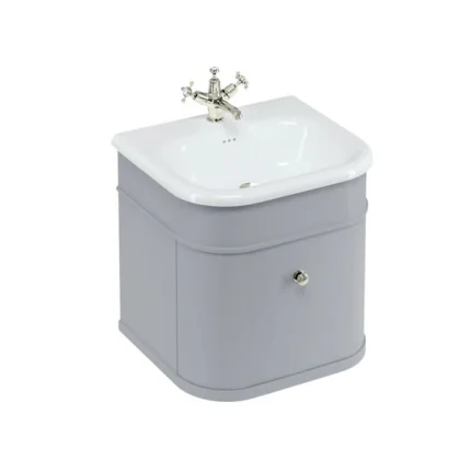 Burlington Chalfont Wall Mounted Vanity Unit With Roll Top Washbasin - Classic Grey