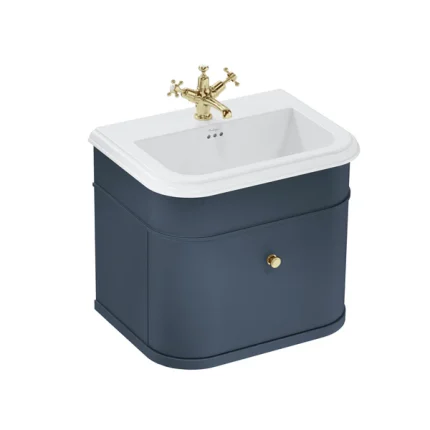 Alternative view of Burlington Chalfont Wall Mounted Vanity Unit With Ceramic Washbasin - Blue