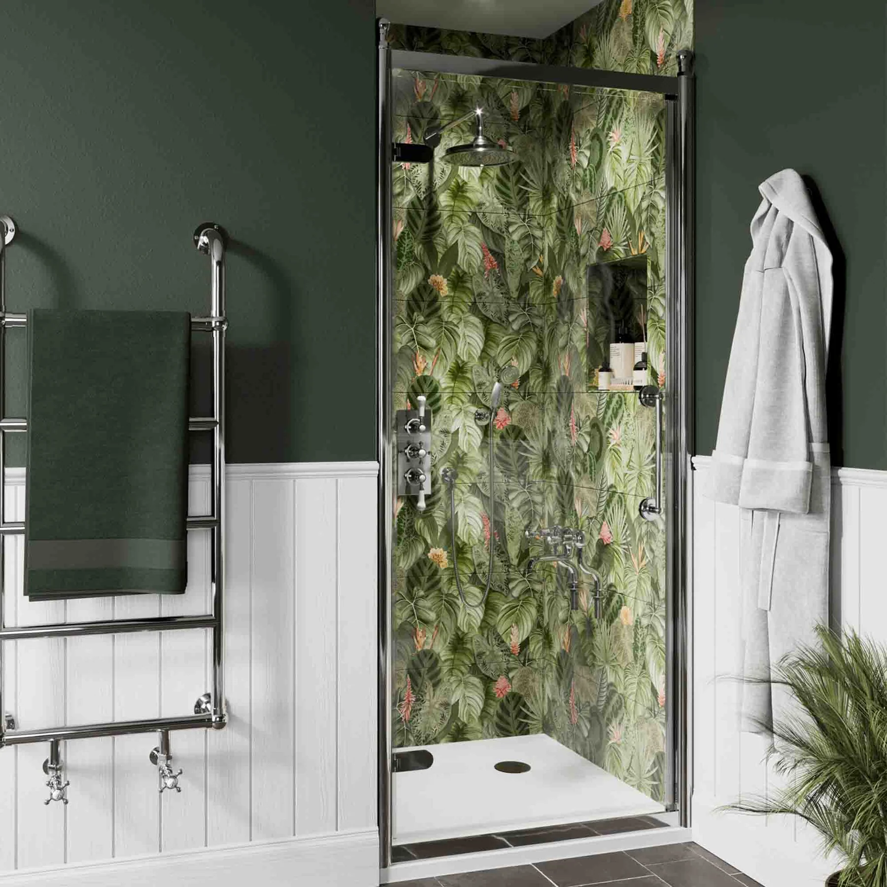 Burlington Classique Hinged Shower Door - Chrome - Image 3