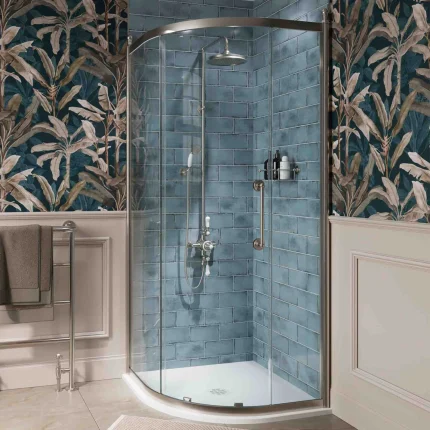 Burlington Classique Quadrant Sliding Shower Door - Brushed Nickel