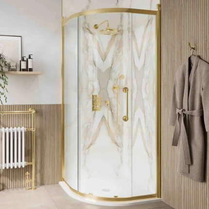 Burlington Classique Quadrant Sliding Shower Door - Gold