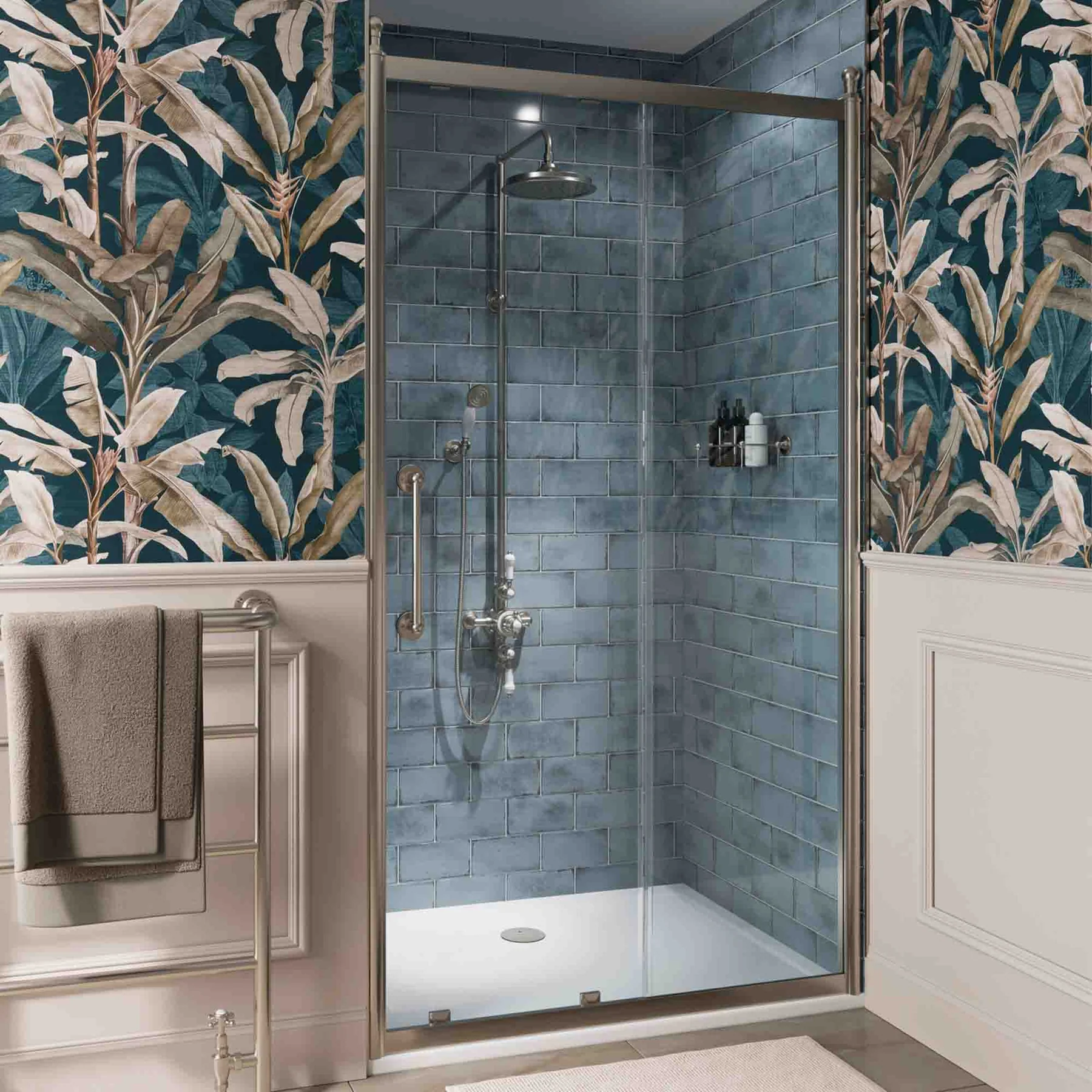 Burlington Classique Sliding Shower Door - Brushed Nickel