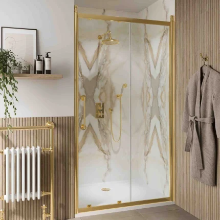 Burlington Classique Sliding Shower Door - Gold