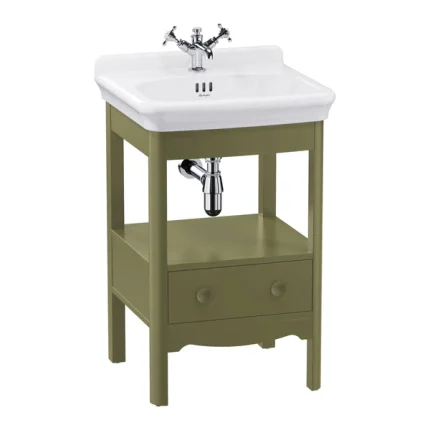 Burlington Guild Floorstanding Vanity Unit With Washbasin - Carlyle Green