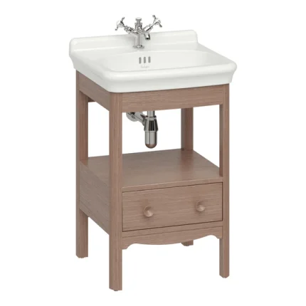 Burlington Guild Floorstanding Vanity Unit With Washbasin - Dark Oak