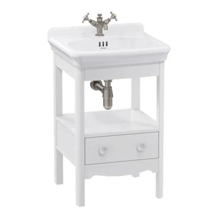 Burlington Guild Floorstanding Vanity Unit With Washbasin - Varley White