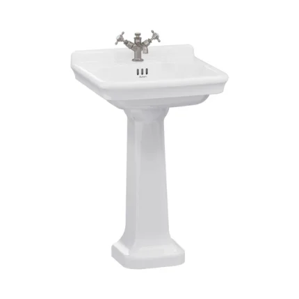 Alternative view of Burlington Guild Rectangular White Basin With Standard Pedestal