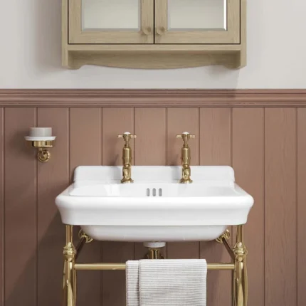 Burlington Guild White Rectangular Basin With Washstand