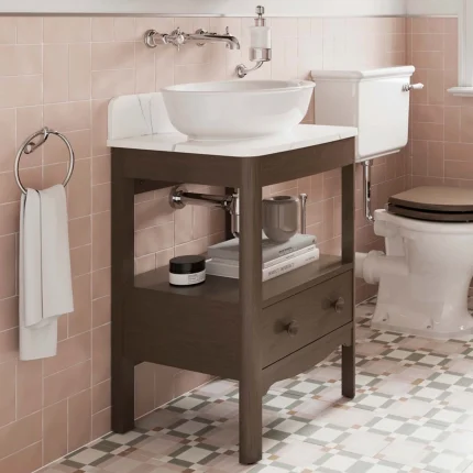 Alternative view of Burlington Guild Floorstanding Vanity Unit With Worktop - Dark Oak