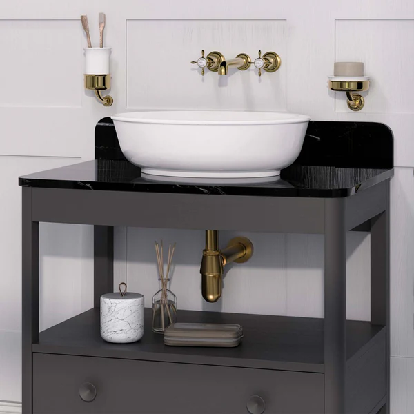 Burlington Guild Floorstanding Vanity Unit With Worktop - Ashbee Grey - Image 7