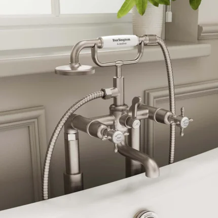 Alternative view of Burlington Guild Crosshead Bath Shower Mixer with Handset