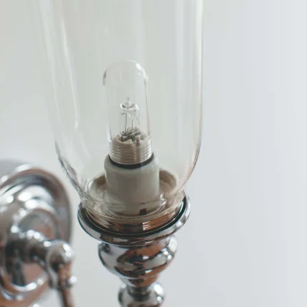 Alternative view of Burlington LED Bathroom Ornate Wall Light & Clear Glass Vase Shade