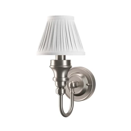 Alternative view of Burlington LED Bathroom Ornate Wall Light & White Fine Pleated Shade