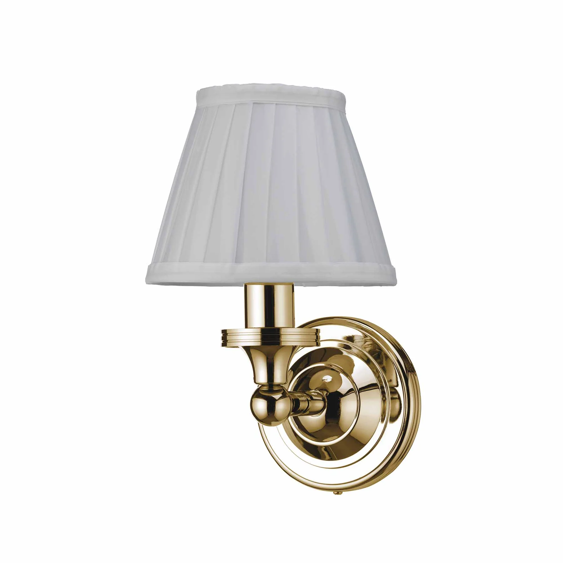 Burlington LED Bathroom Round Wall Light & White Fine Pleated Shade - Image 4