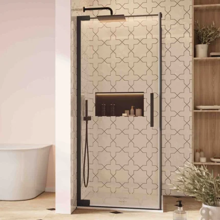 Crosswater Asura Hinged Shower Door & Side Panel - Matt Back