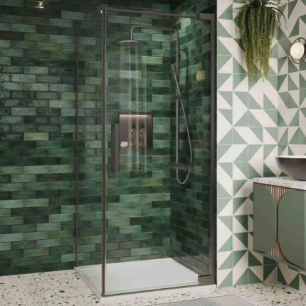 Crosswater Asura Hinged Shower Door & Side Panel - Slate