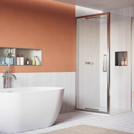 Alternative view of Crosswater Asura Infold Shower Door & Side Panel - Polished Stainless Steel