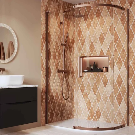 Crosswater Asura Quadrant Shower Door - Brushed Bronze