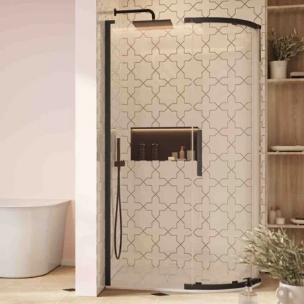 Alternative view of Crosswater Asura Quadrant Shower Door - Matt Black